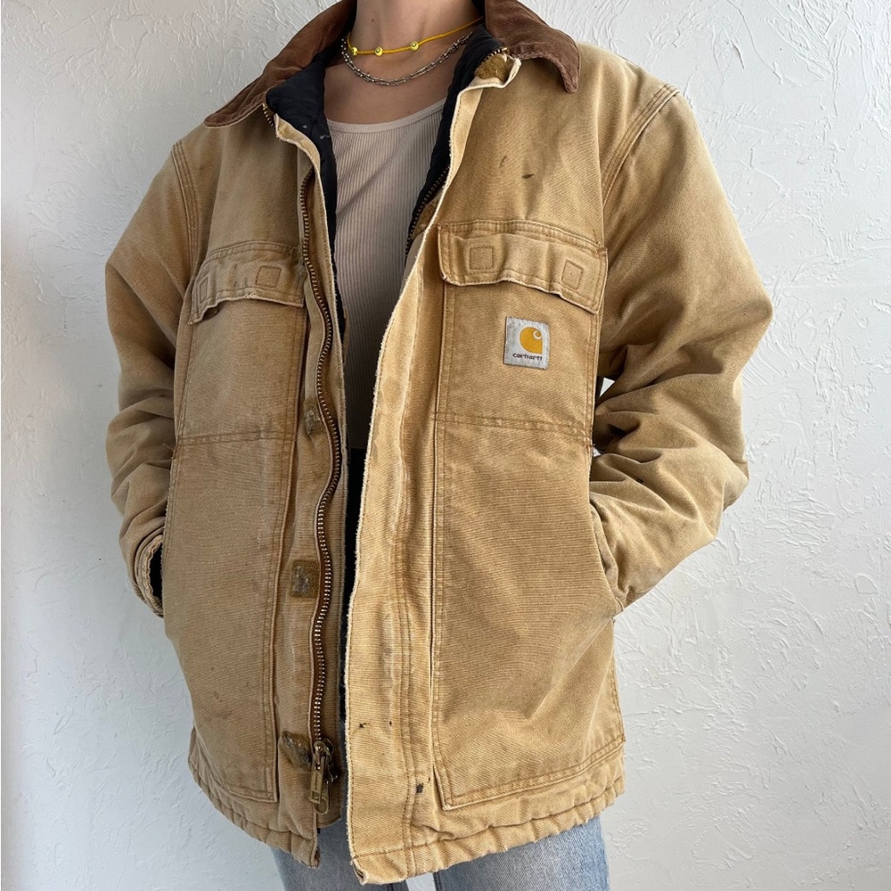 Vtg CARHARTT Worker Chore Jacket Sz S